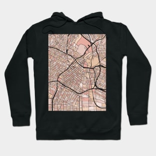 Los Angeles Map Pattern in Soft Pink Pastels Hoodie